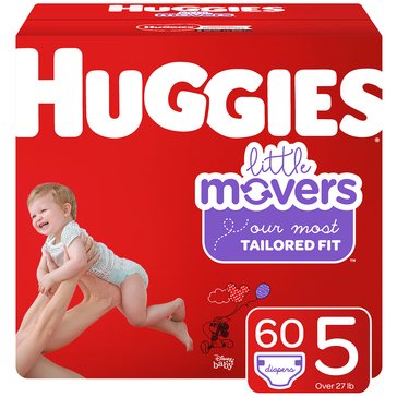 Huggies Little Movers Super Pack 60-Pack Diapers, Size 5