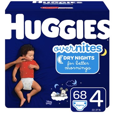 Huggies Little Movers Overnites 68-Pack Super Pack Diapers, Size 4