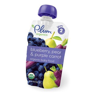 Plum Organics Stage 2 Baby Food Pouch - Blueberry, Pear, & Purple Carrot