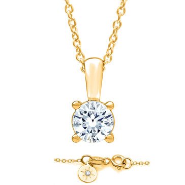 Navy Star 14K Yellow Gold 1/2 CT Solitaire Pendant